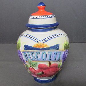 Handpainted Nonni Biscotti Ceramic Jar